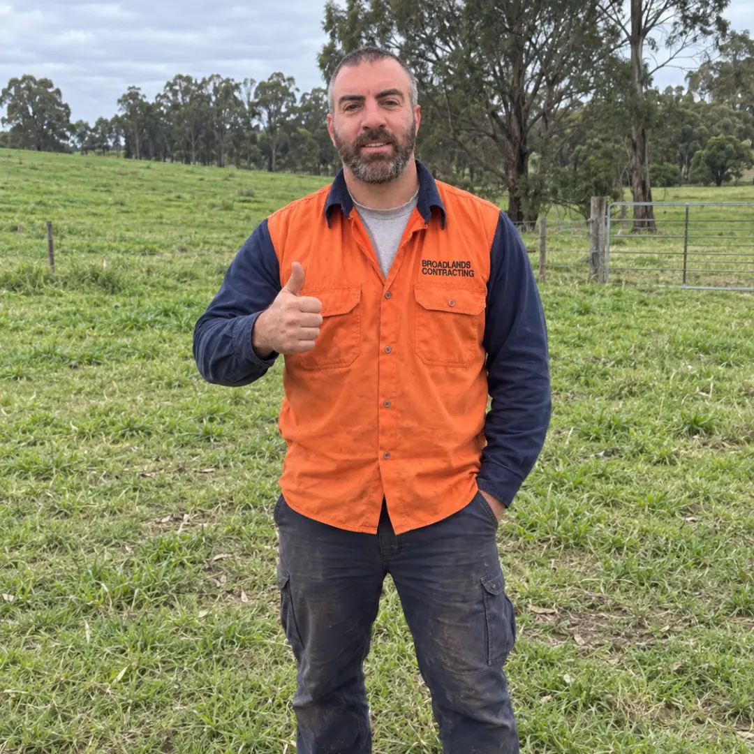 Ted, owner of Broadlands Contracting, on a paddock in the Illawarra